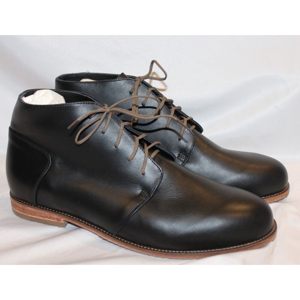 NISOLO MEN'S CHUKKA LEATHER‎ BOOTS BLACK SZ 9.5 NIB